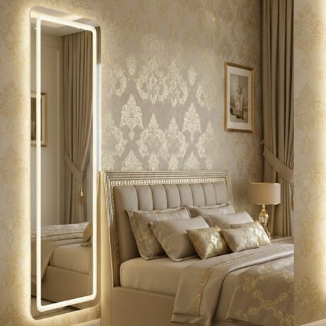 Espelho Led Pontas Arredondadas 70x160 Corpo Inteiro Luz Ajustável Touch espelho led orgânico irregular 70x170 corpo inteiro luz indireta touch (cópia)