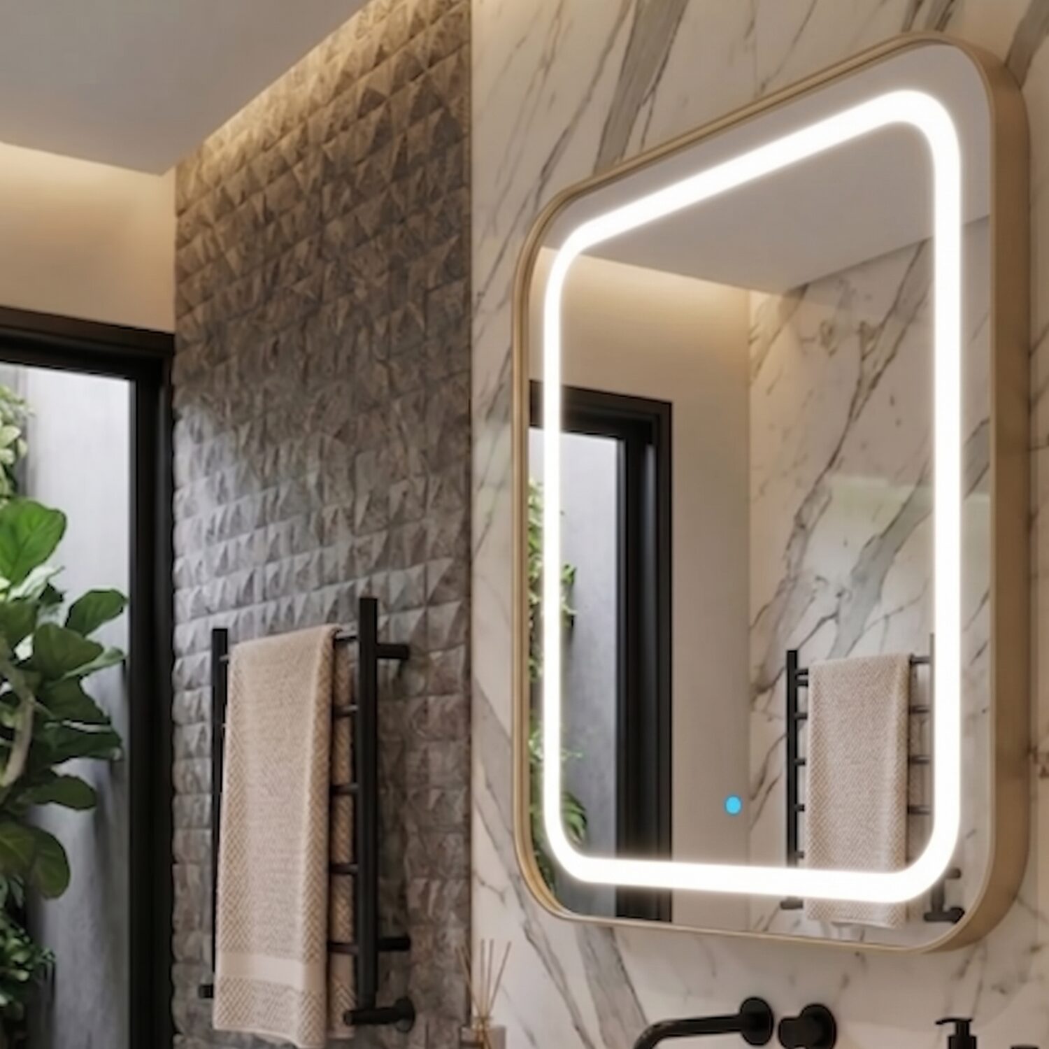 espelho 4mm led 3 cores fria neutra e quente touch luz ajustável dimerizável (cópia)